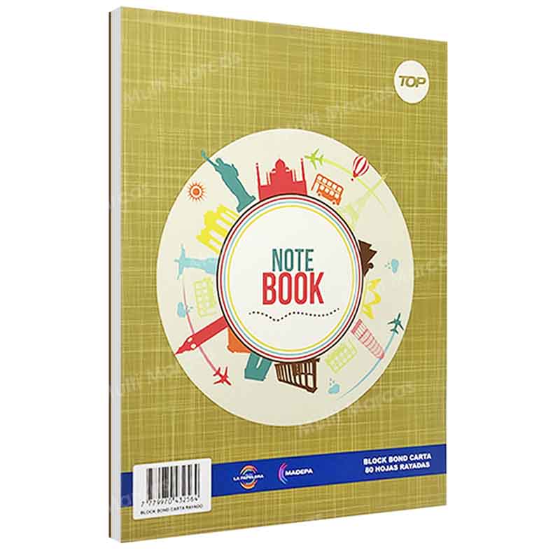 Block Papel Bond Rayado con 80 Hojas Tamaño Carta TOP