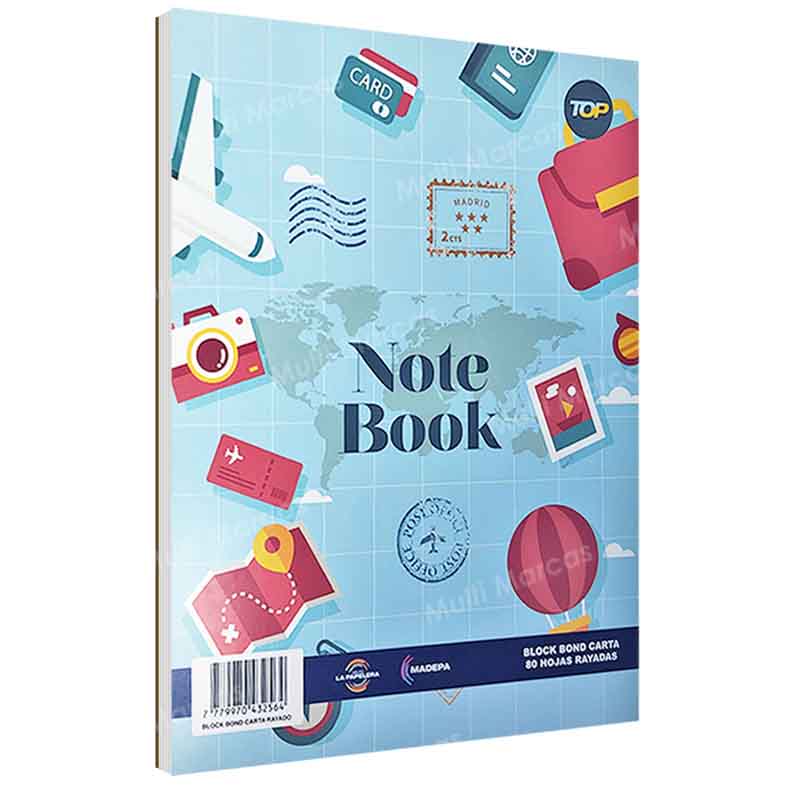 Block Papel Bond Rayado con 80 Hojas Tamaño Carta TOP