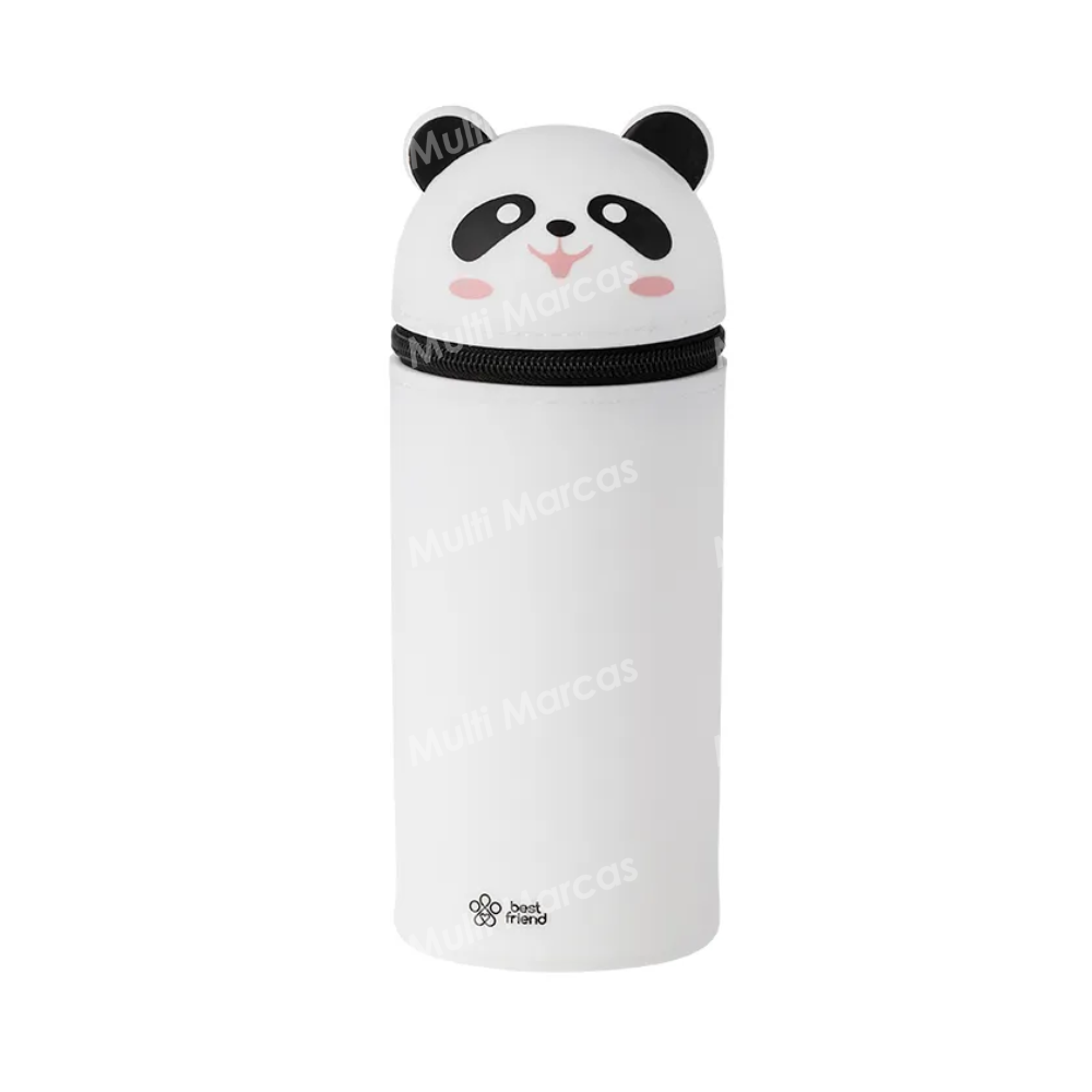 Estuche BRW Silicona Best Friend Panda Retráctil - ET0842