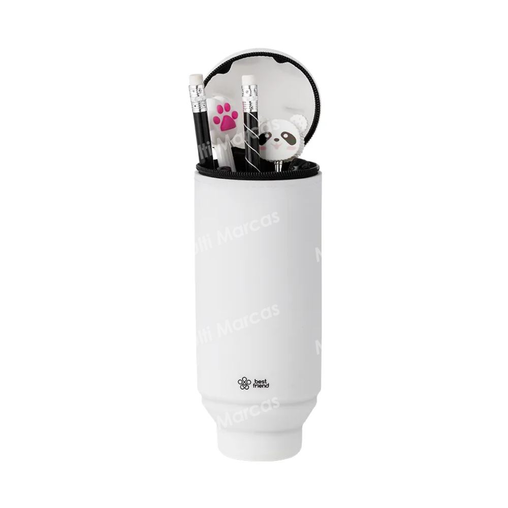 Estuche BRW Silicona Best Friend Panda Retráctil - ET0842