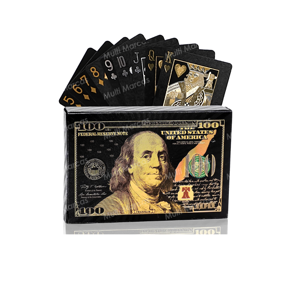 Caja de Una Baraja de Dolar Negro Metalizado