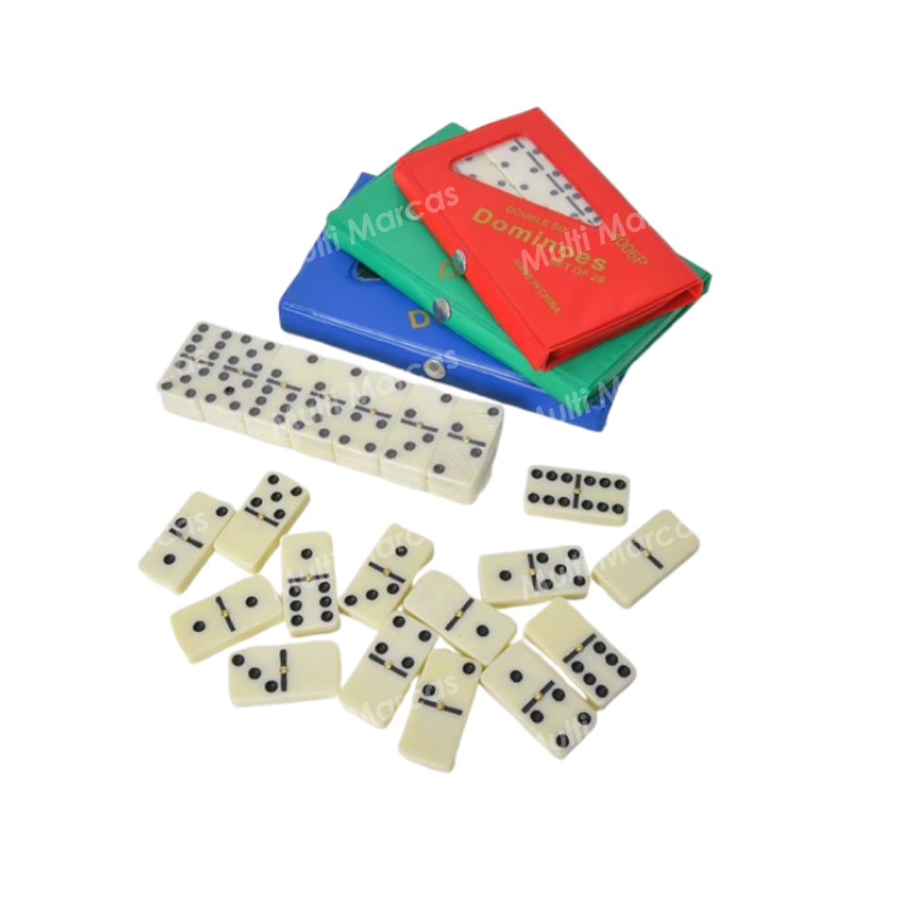 Juego de Dominó de 28 Piezas de Material Plástico en Estuche de 10.1cm X 17.5cm