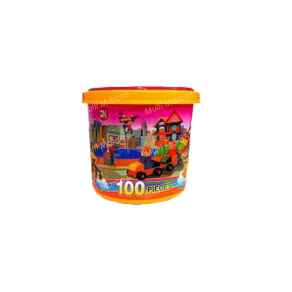 Balde de Cubos Mediano / Rastis de 100 Piezas