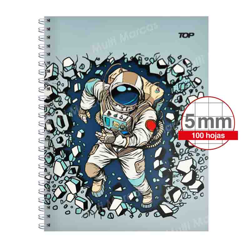 Cuaderno Universitario TOP Anillado Metálico Doble Espiral Carta 100 Hojas Cuadricula Corriente