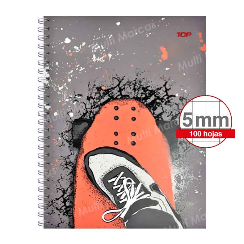 Cuaderno Universitario TOP Anillado Metálico Doble Espiral Carta 100 Hojas Cuadricula Corriente