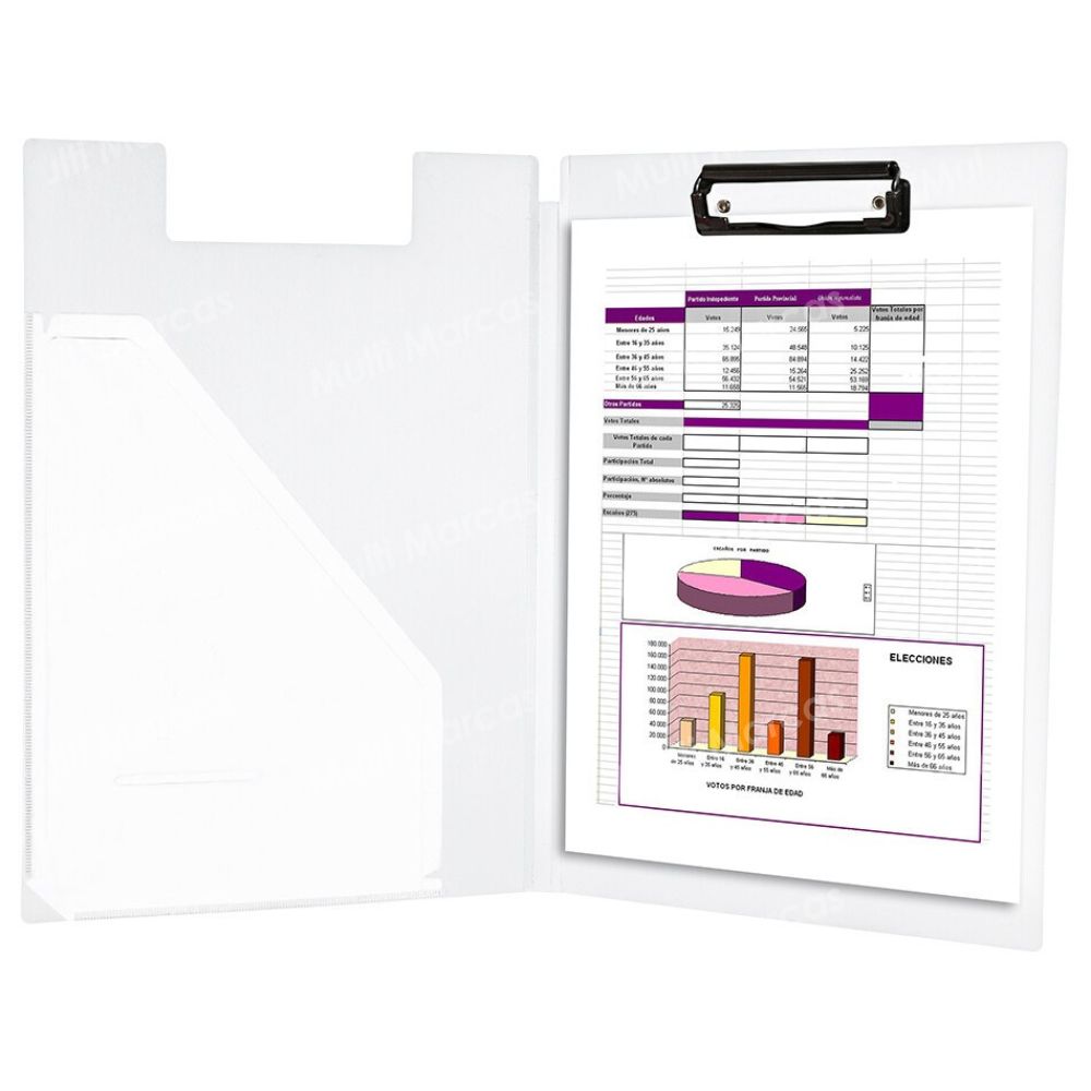 Folder/Carperta A4 Con Sujetador Superior Color Blanco - VINIFAN