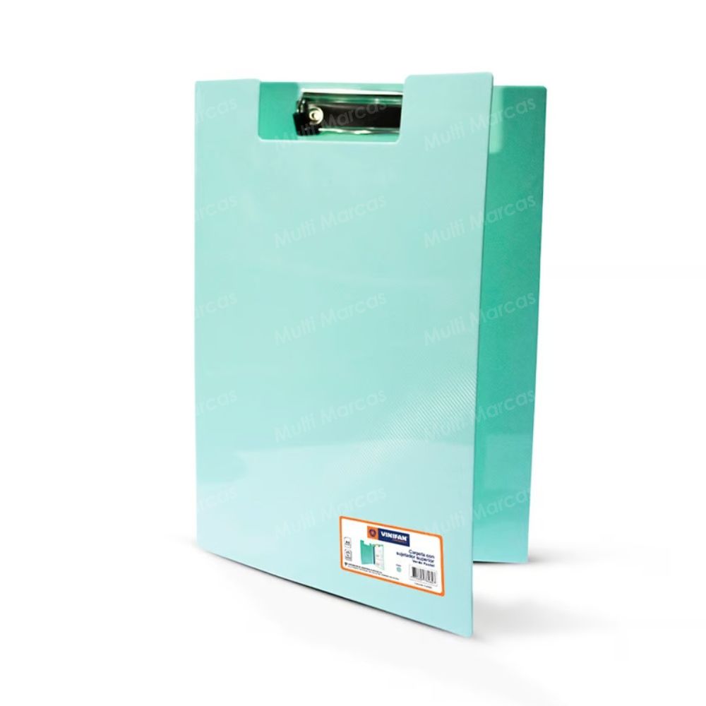 Folder/Carperta A4 Con Sujetador Superior Color Turquesa - VINIFAN