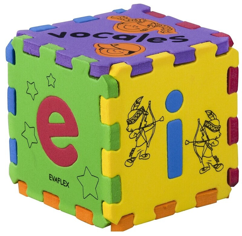 Rompecabezas de Goma Eva - Cubo Vocales- Evaflex