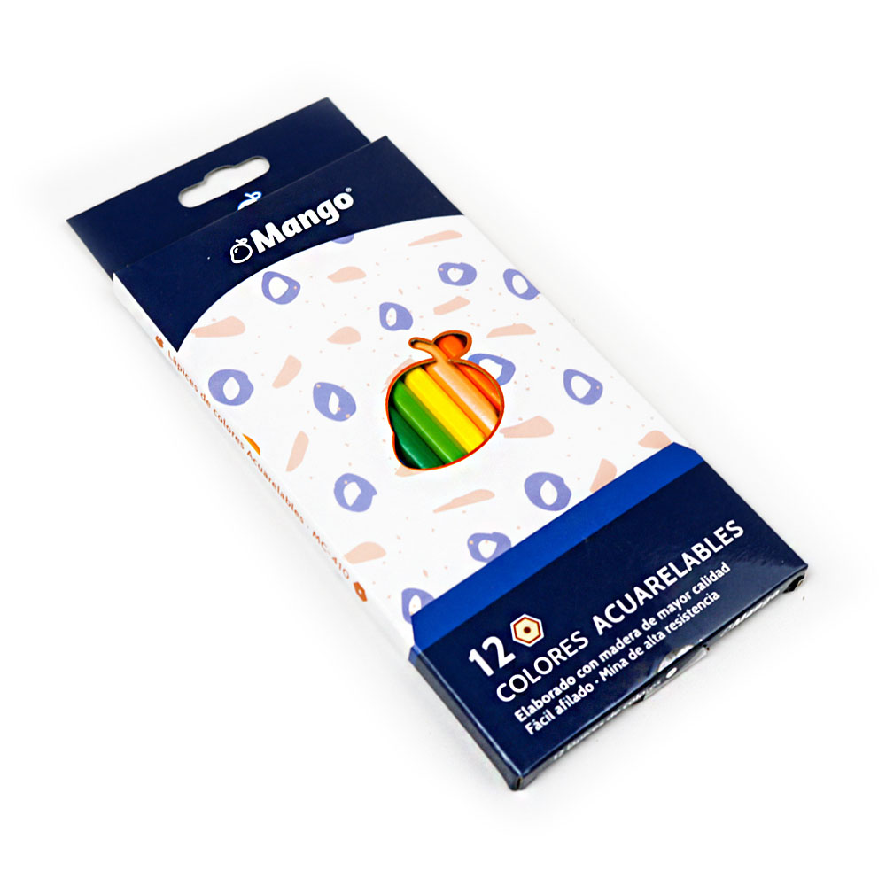 Set de 12 Lápices de Colores Acuarelables + Pincel - MC410 - Mango
