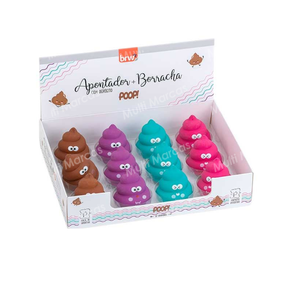 Goma de Borrar + Tajador con Depósito de Popo Poop - BO0308 - BRW