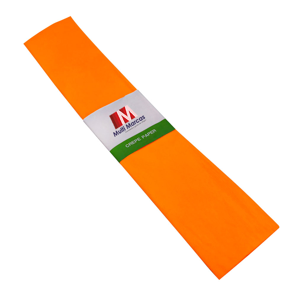 Rollo de Papel Crepé (50 x 150 cm) Fluorescente Naranja
