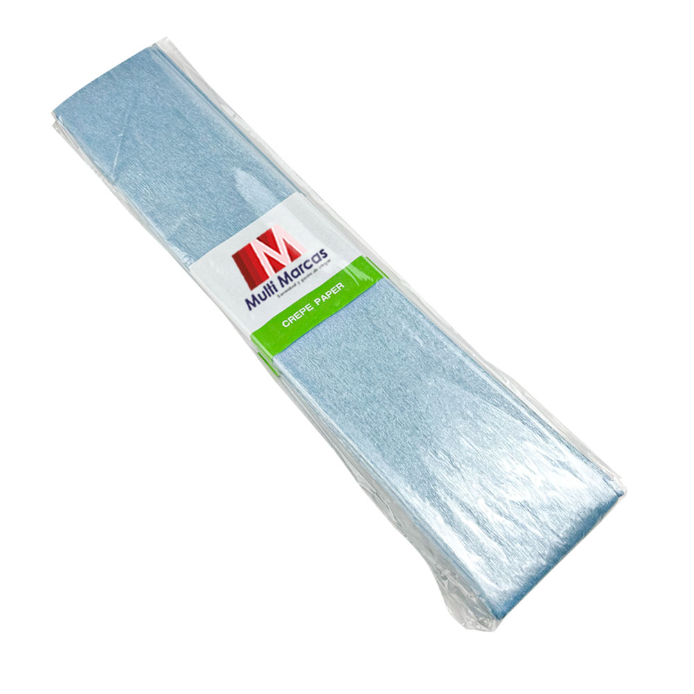 Rollo de Papel Crepé Metálico (50 x 150 cm) Celeste