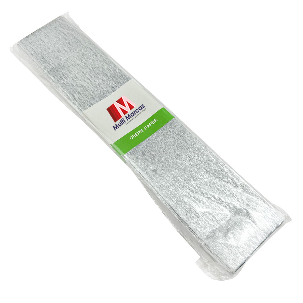 Rollo de Papel Crepé Metálico (50 x 150 cm) Plateado