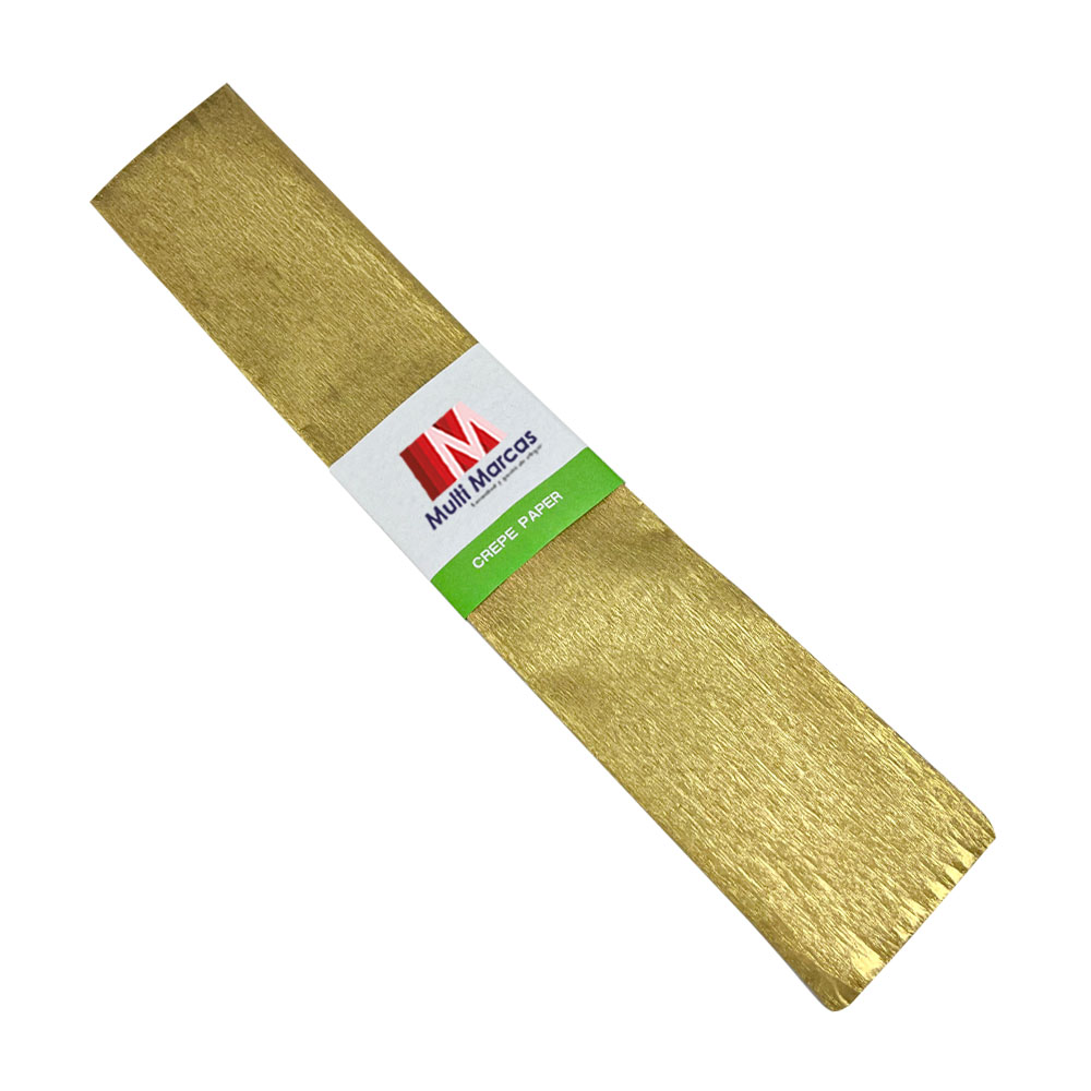 Rollo de Papel Crepé Metálico (50 x 150 cm) Dorado