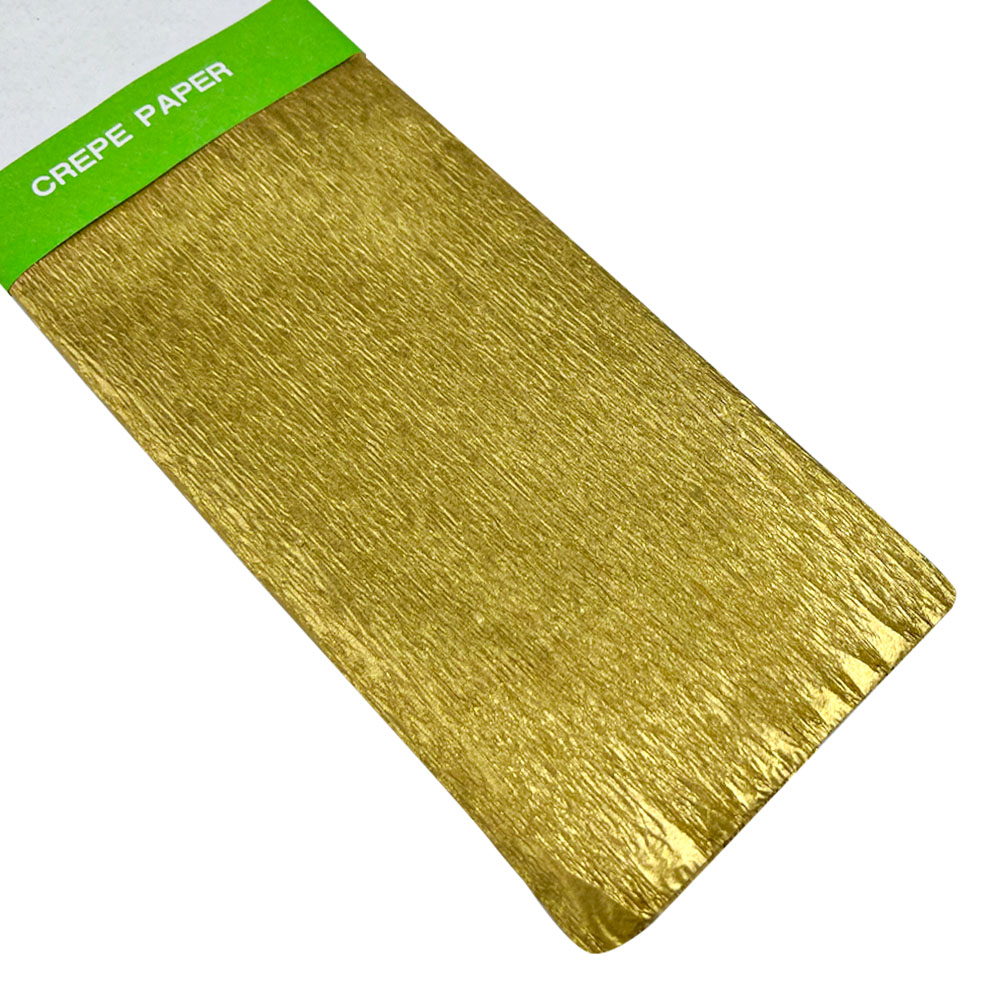 Rollo de Papel Crepé Metálico (50 x 150 cm) Dorado