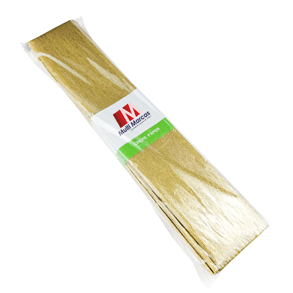 Rollo de Papel Crepé Metálico (50 x 150 cm) Dorado