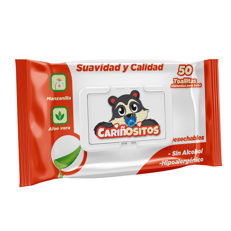 Toallitas Húmedas Hipoalergénicas x 50 Unidades - Cariñositos