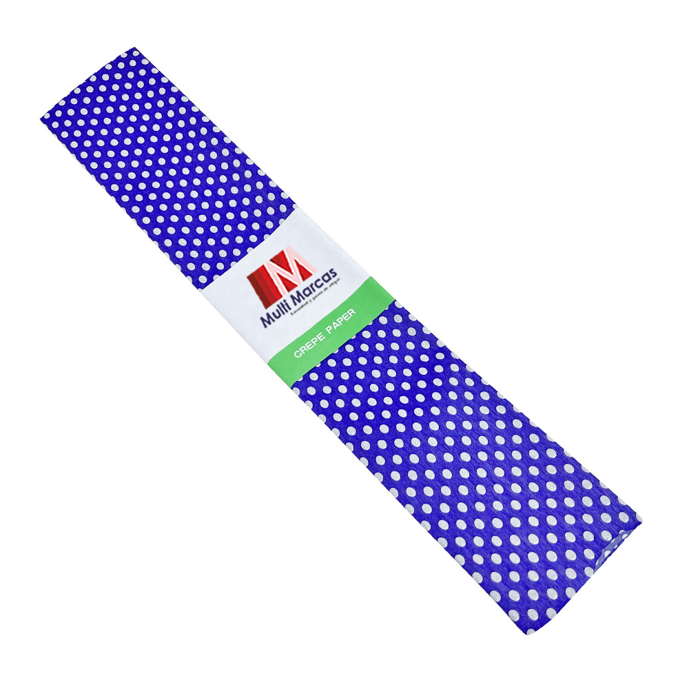Rollo de Papel Crepé (50 x 150 cm) con patrón Punteado Azul