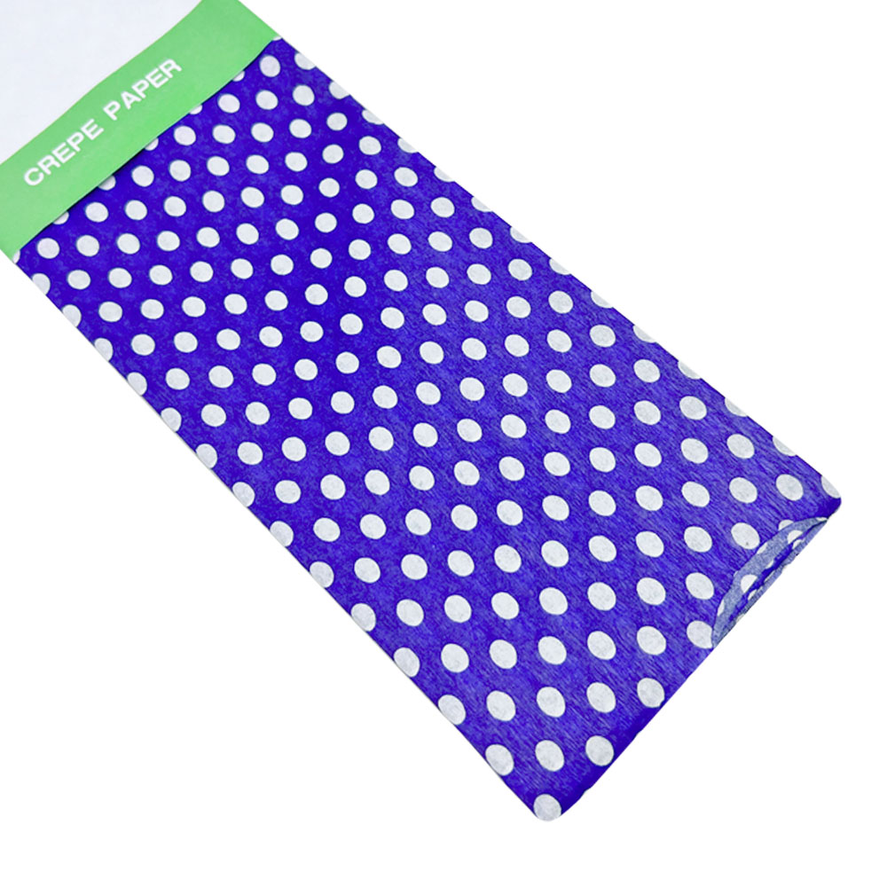 Rollo de Papel Crepé (50 x 150 cm) con patrón Punteado Azul
