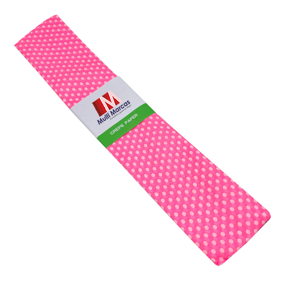 Rollo de Papel Crepé (50 x 150 cm) con patrón Punteado Rosa Pastel
