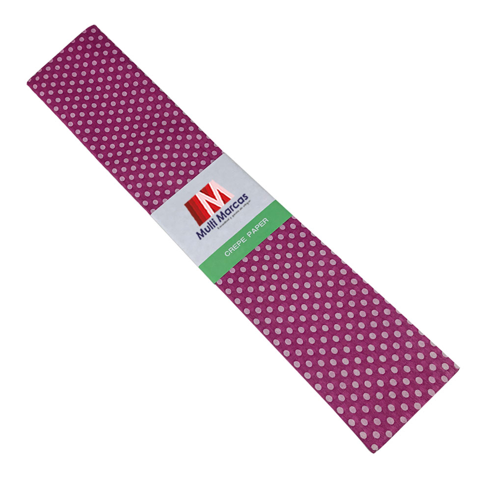 Rollo de Papel Crepé (50 x 150 cm) con patrón Punteado Lila