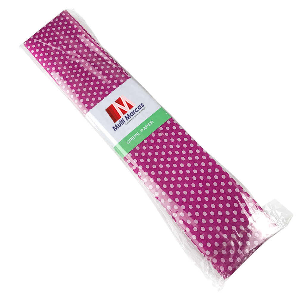 Rollo de Papel Crepé (50 x 150 cm) con patrón Punteado Lila