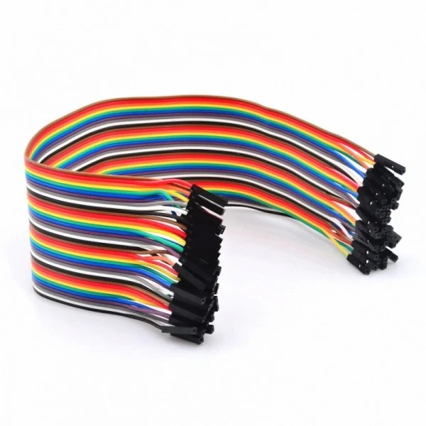 Unidad de Cable Jumper ó de Puente Flexible Para Arduino Con Terminales Hembra a Hembra, 20 cm.