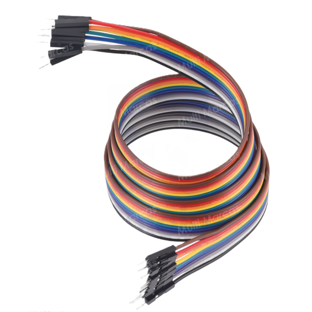 Unidad de Cable Jumper ó de Puente Flexible Para Arduino Con Terminales Macho a Macho, 30 cm.