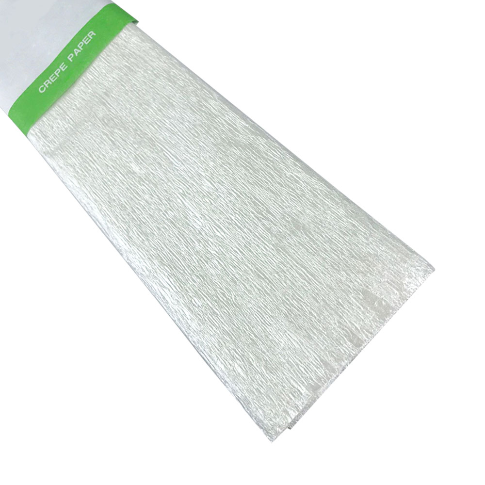 Rollo de Papel Crepé Metálico (50 x 150 cm) Blanco