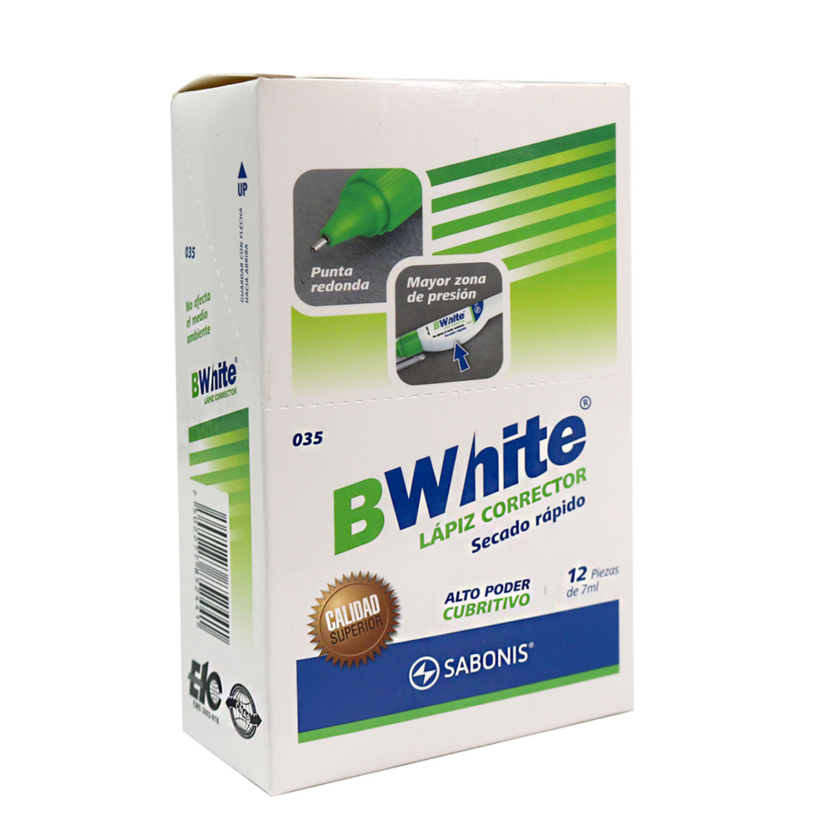 Corrector Líquido en Lápiz Bwhite, 7 ml. - C035 - SABONIS