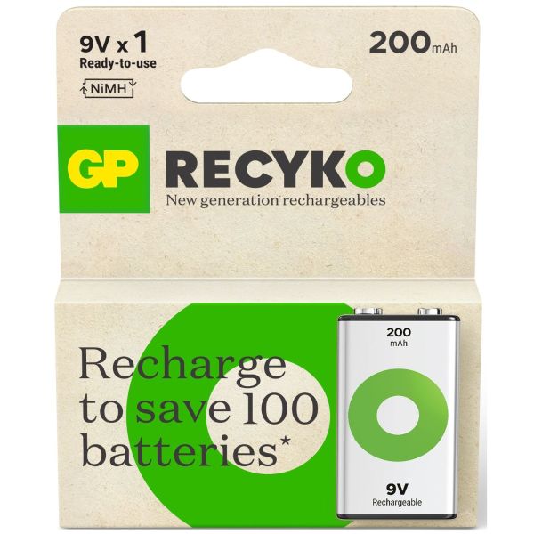 Bateria 9V Recargable de 200 mAh - GP