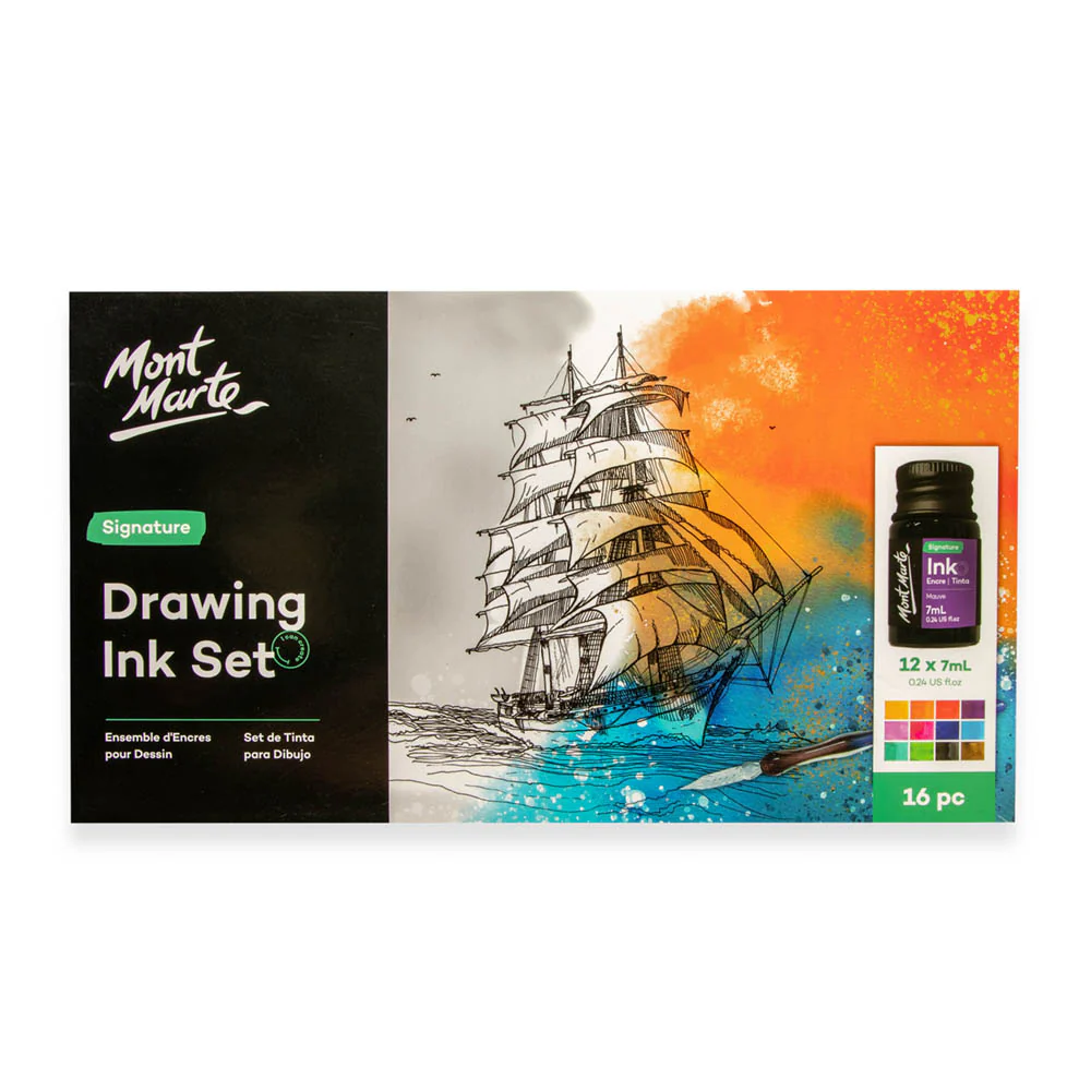 Set De 12 Tintas Para Dibujo Con Botes de 7ml - PMNK0004 - MONT MARTE