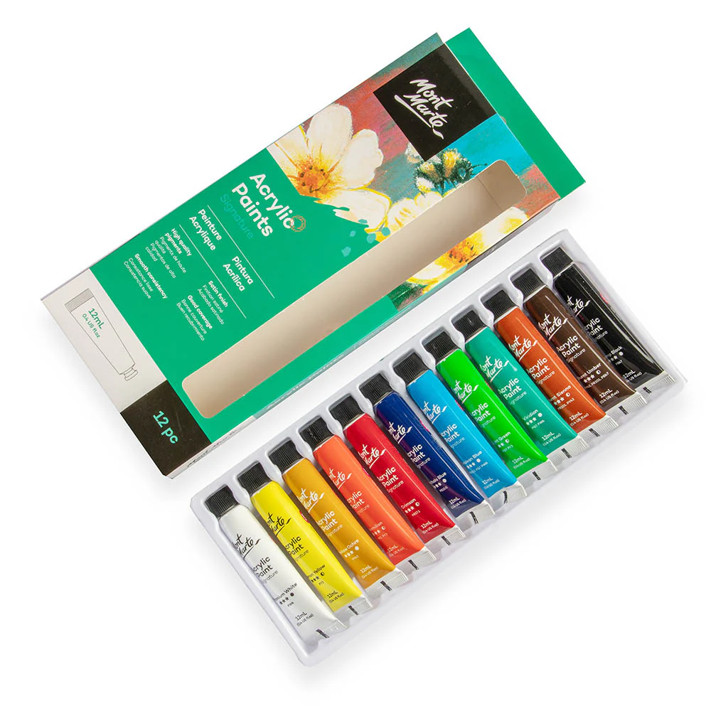 Set de 12 Pinturas Acrílicas Con Botes de 12ml - PMHS0026 - MONT MARTE