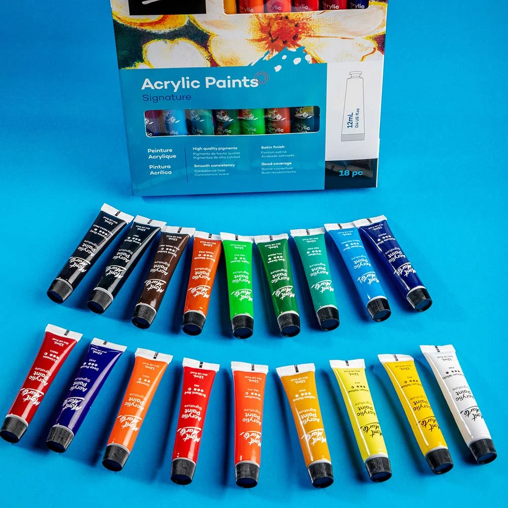 Set de 18 Pinturas Acrílicas Con Botes de 12ml - PMHS0033 - MONT MARTE