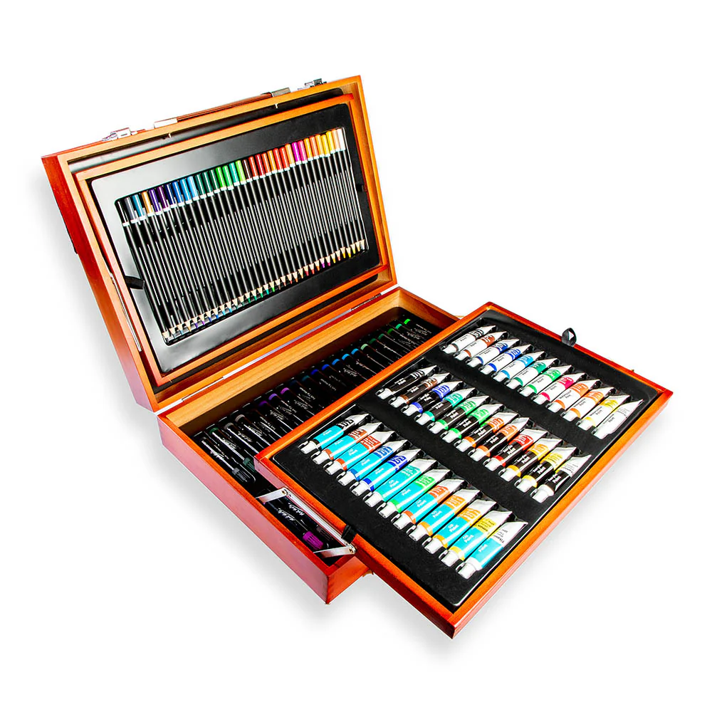 Juego de Artículos de Arte de 90 piezas Con Estuche Metálico- MMGS0013A - MONT MARTE