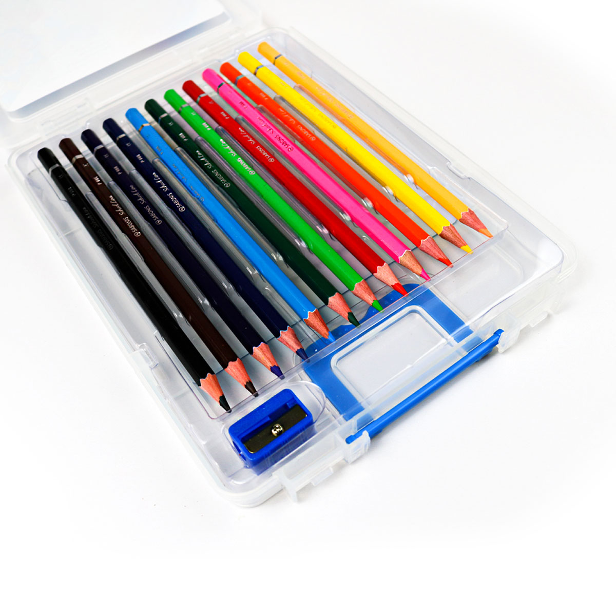 Set de 12 Lápices de Colores en Maletín Rígido + Tajador - P988 - SABONIS