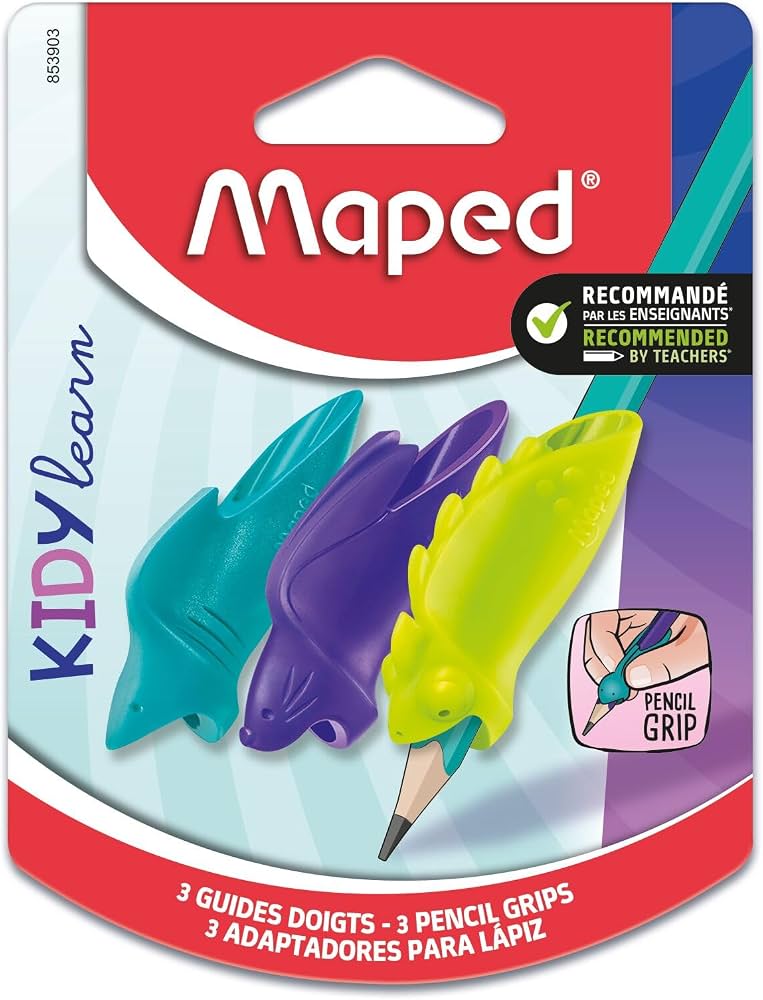 Lápiz Grafito HB=2 + Sujetador / Adaptador de Conejo / Camaleón / Tiburón - 853503 - MAPED