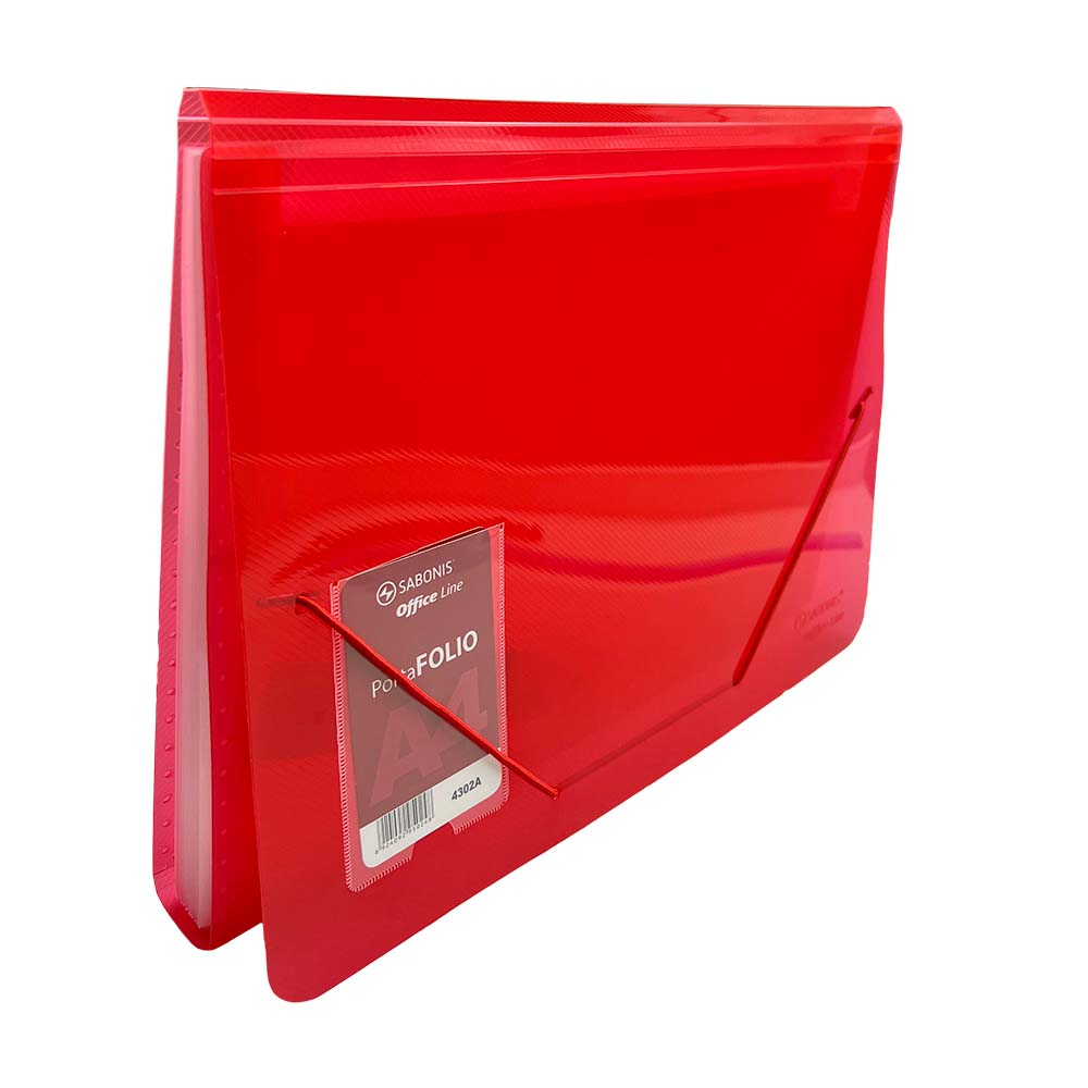 PORTAFOLIO ORGANIZADOR CON ELÁSTICO TAMAÑO A4 SABONIS 4302A