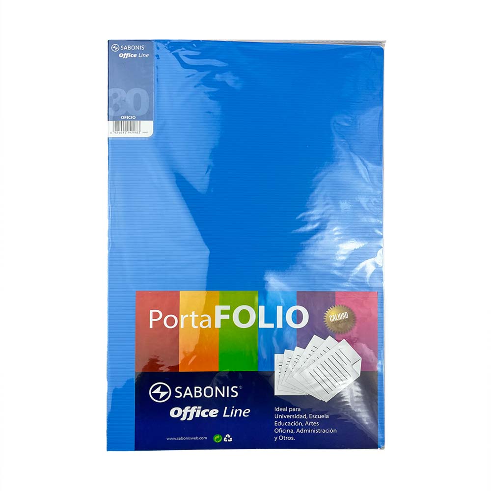 PORTAFOLIO CON 30 FUNDAS TAMAÑO OFICIO SABONIS SN30F