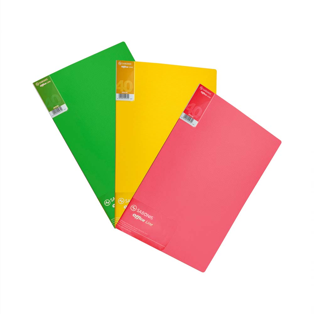 PORTAFOLIO PLÁSTICO CON 40 FUNDAS TAMAÑO OFICIO SABONIS CW40F
