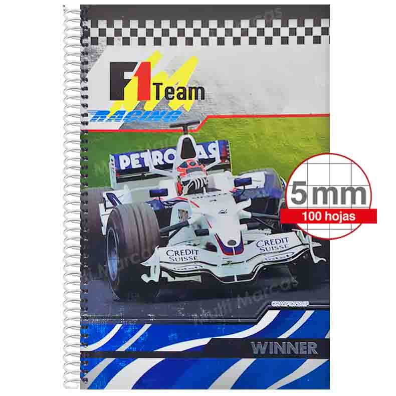 Cuaderno Espiral Winner Tamaño Oficio de 100 hojas