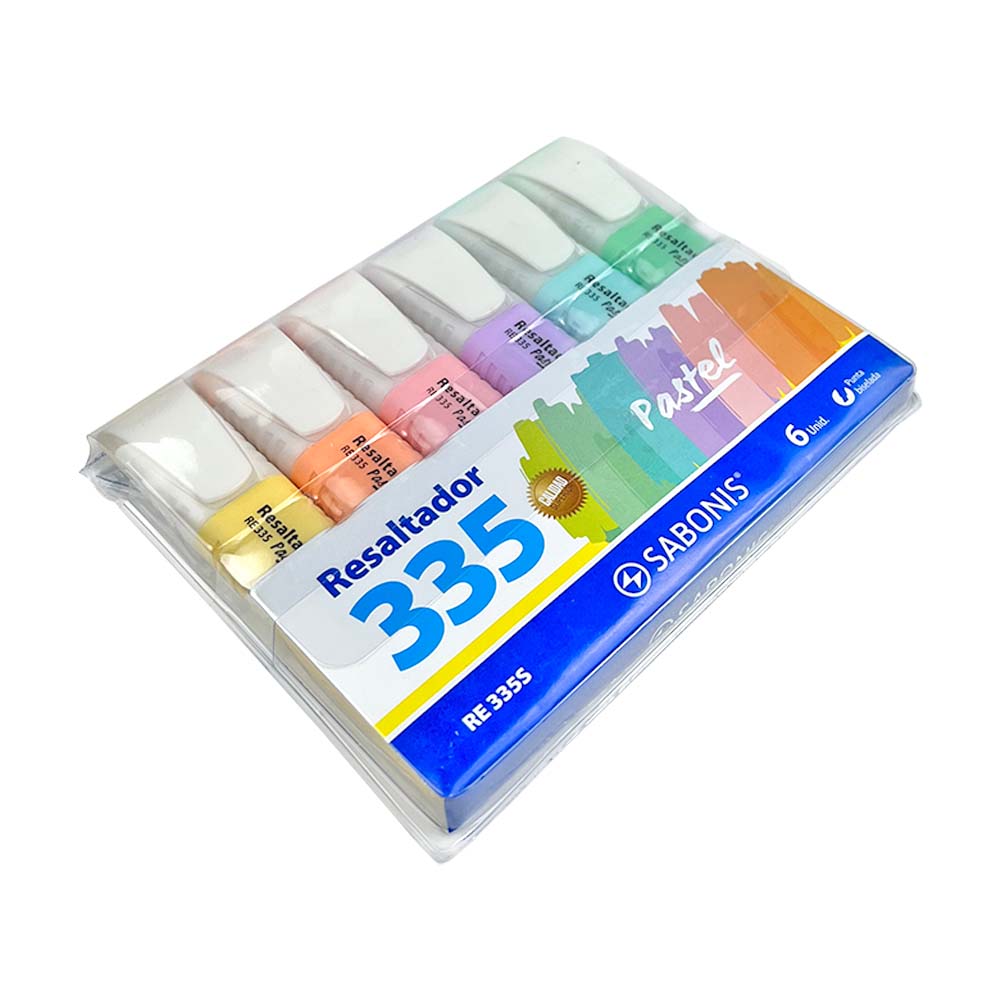 Set de 6 Resaltadores Pasteles RE335 SABONIS