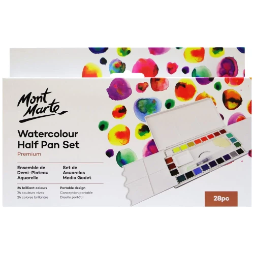 Set Acuarelas en Pastillas Premium  28 piezas - Mont Marte PMHS0036