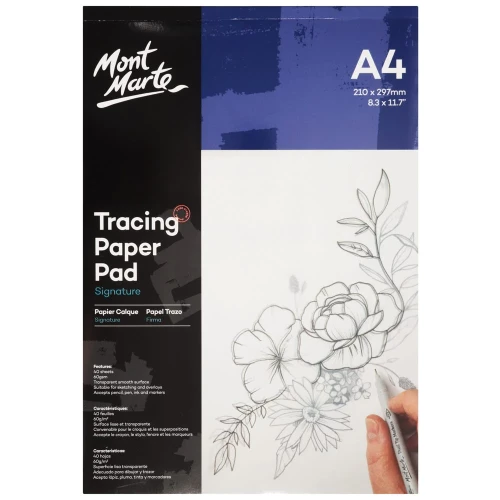 Block de Papel de Calca Signature 60 g/m² Tamaño A4 - 40 hojas - Mont Marte - MSB0017
