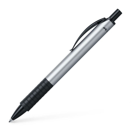 Bolígrafo Basic Cuerpo Plateado y Negro - Tinta Negro - Azul- 143411 - Faber-Castell