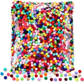 Bolsa de 500 Pompones / Bolitas de Fieltro de Colores de 1 Cm. de Diámetro #1