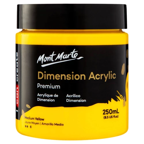 Pintura Acrílica Amarillo Medio en Bote 250 ml Mont Marte PMDA2506