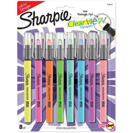 Juego de Resaltadores Sharpie Clear Stick 8 Unidades - 1966798 - Sharpie