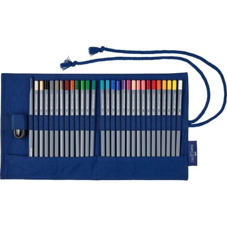 Lápices de Colores Acuarelables  Goldfaber Aqua Creative Studio, Set de 29 Piezas con Estuche Enrollable - 114652 - Faber-Castell