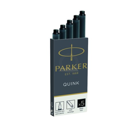 5 Cartuchos / Repuestos FP Pluma Fuente Negro- PARKER